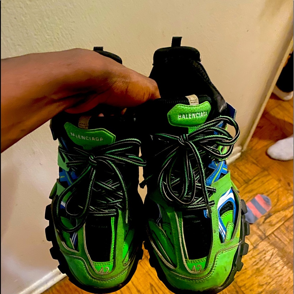 Balenciaga size 10 green and blue